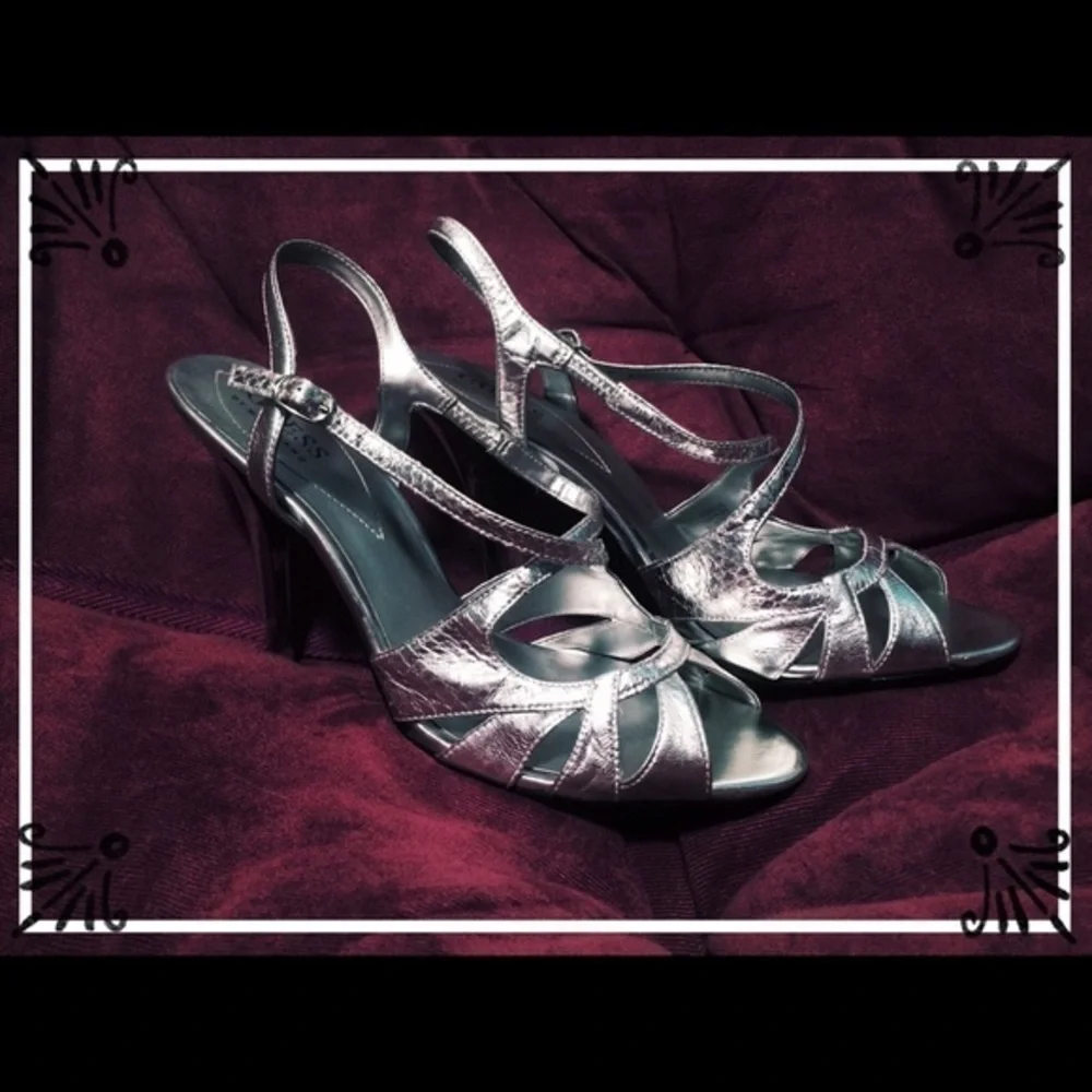 Guess by Marciano Silver Strappy Heels